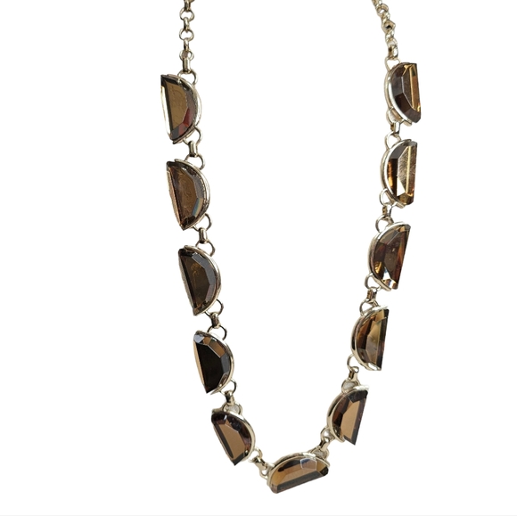 Coldwater Creek Gold Tone Crescent Gem Long Necklace 32 Inches NWT - Picture 7 of 14